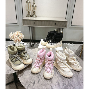 CBG藏宝阁/超火美式冬季羽绒雪地靴女时尚抽绳厚底防滑保暖滑雪靴