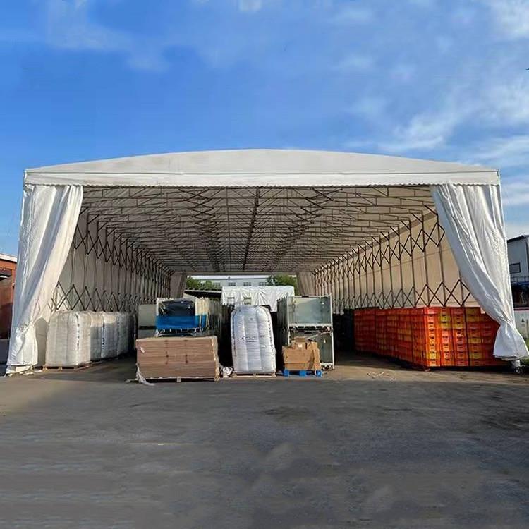 湖北移动推拉雨棚仓库棚折叠伸缩式大排档帐篷户外大型电动遮阳蓬