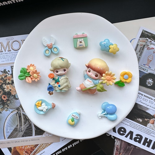 原创洞洞鞋配饰泡泡玛特Dimoo新品可爱立体鞋花可DIY适配Crocs