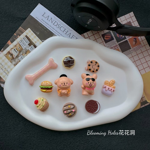 洞洞鞋配饰线条小狗可爱卡通鞋花可拆卸diy适配crocs鞋扣
