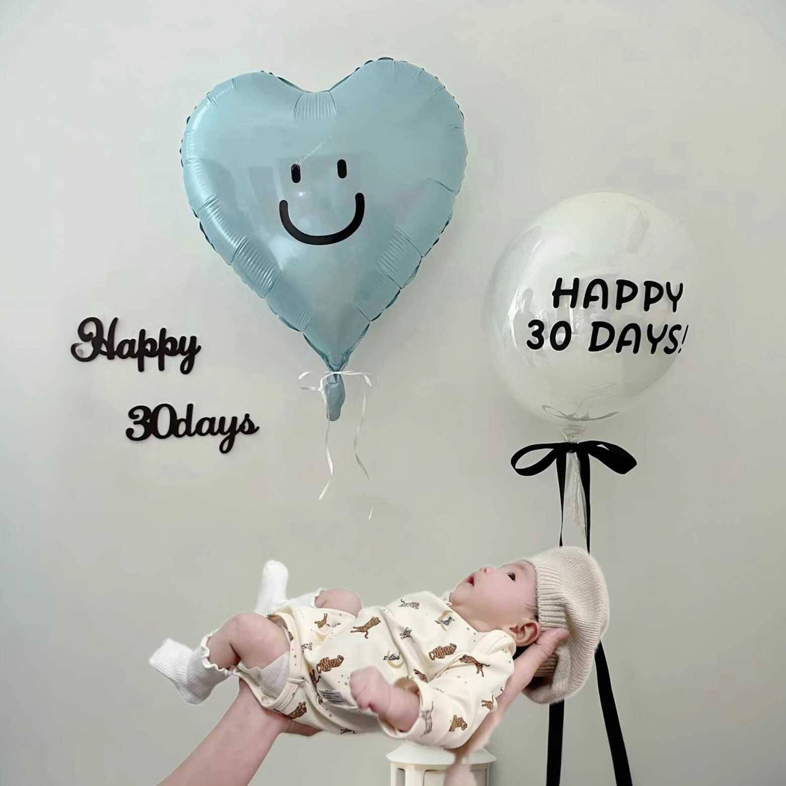 满月拍照道具布置婴儿龙宝宝满月仪式感布置气球百天在家里贴纸