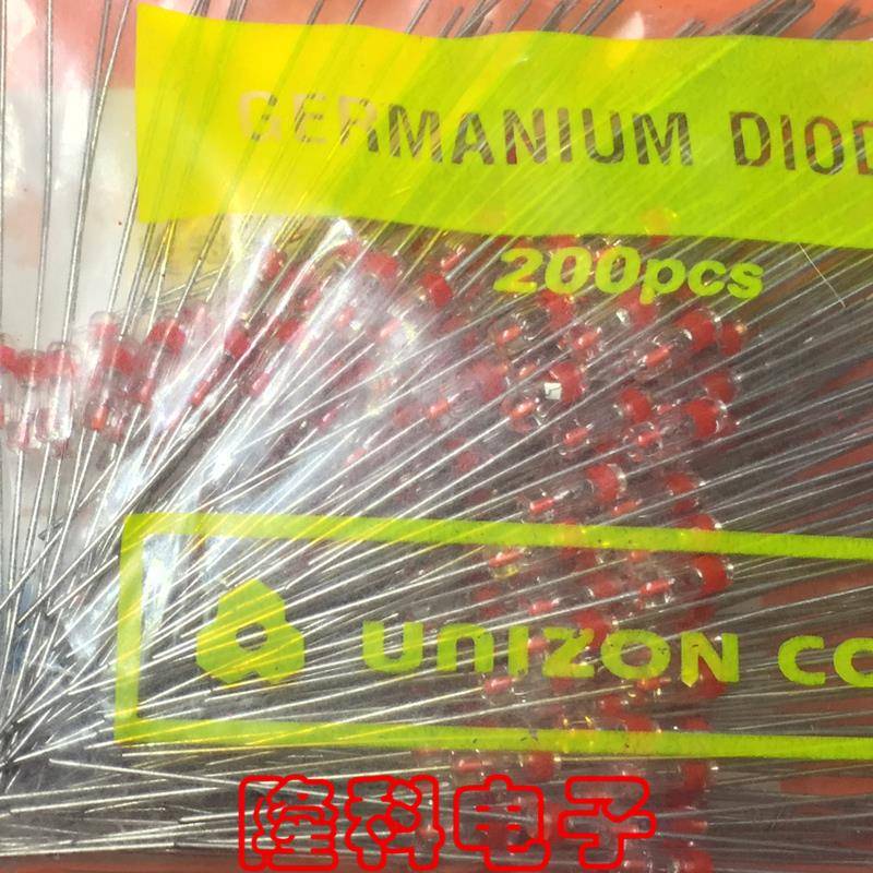 进口直插锗二极管1N60 UNIZON DO-7原装1N60P红色环IN60肖特基