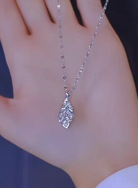 新款叶子项链女轻奢小众锁骨链