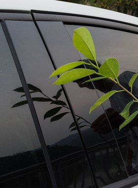 适用X-Trail Rogue奇骏Qashqai J11 jfs逍客车窗装饰亮黑色中柱贴