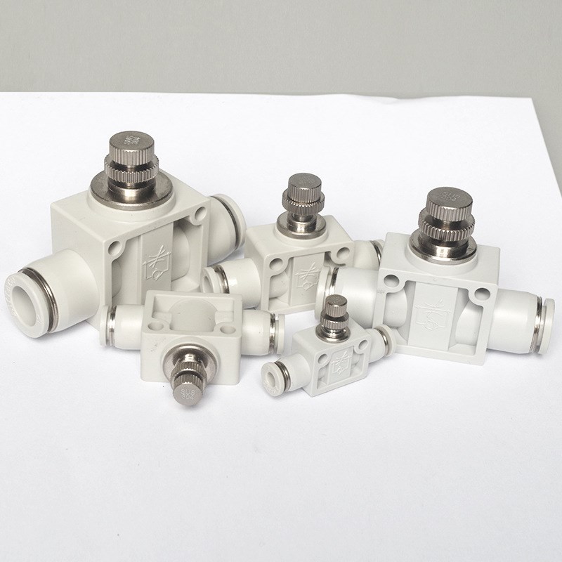 亚德客气动304不锈钢快速接头PSA4/6/8/10/12直通调速单向节流阀