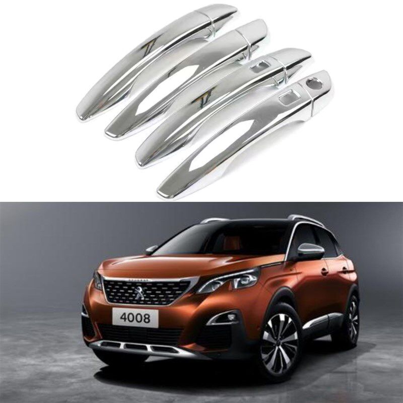 适用于东风标致4008  5008拉手碳纤纹车外门把手亮黑门碗车身装饰