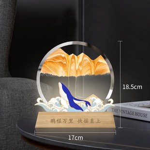 木底座发光流沙画玻璃工艺品创意摆件小夜灯装饰品小礼品装饰品