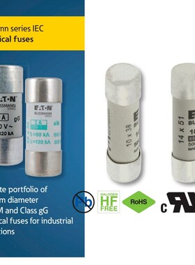 bussmann工业熔断器C22M 2A-125A 400-690V 圆柱形gG级22x58mm