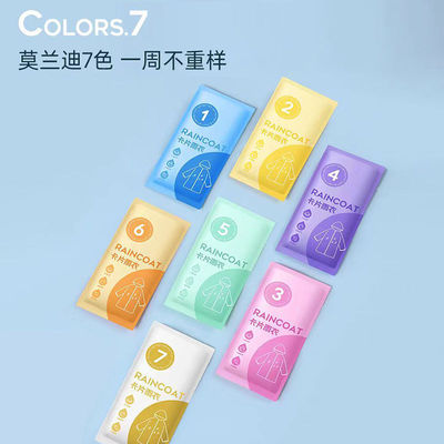 卡片式雨衣式PE材质加厚压缩袋装徒步户外雨季应急一次性雨衣