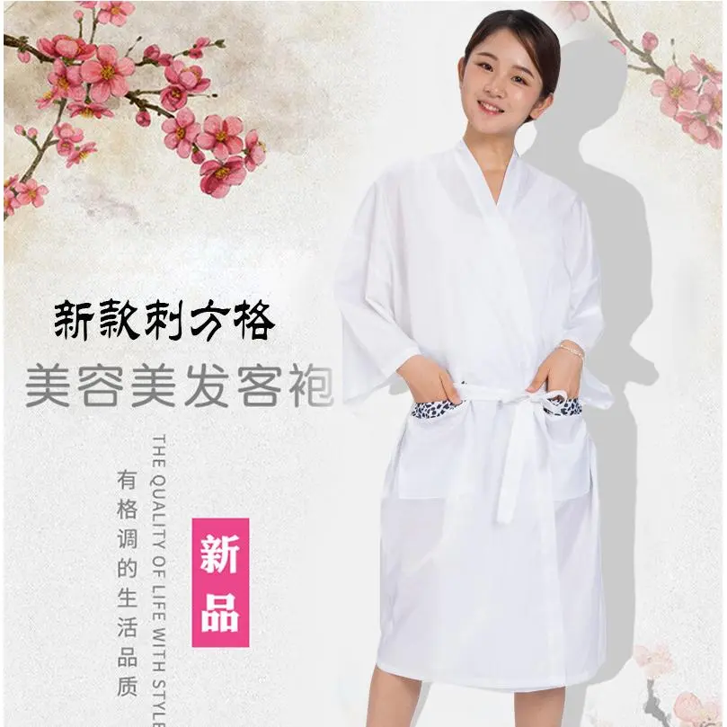 美容院spa服理发店客袍美发客服发廊剪发和服染发焗油顾桑拿