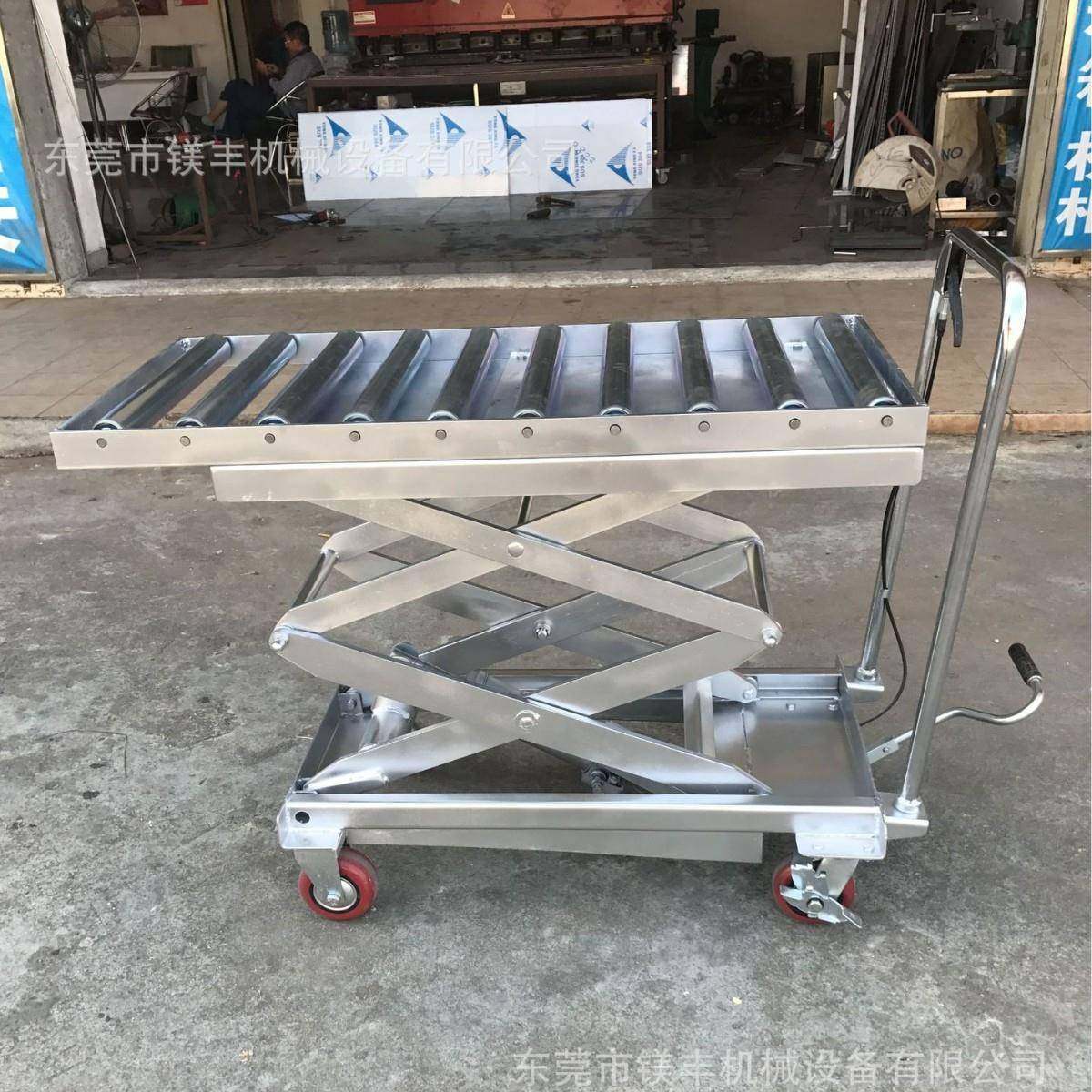 辊筒式平台车上模液压升降推车不锈钢/镀锌手动滚筒模具车