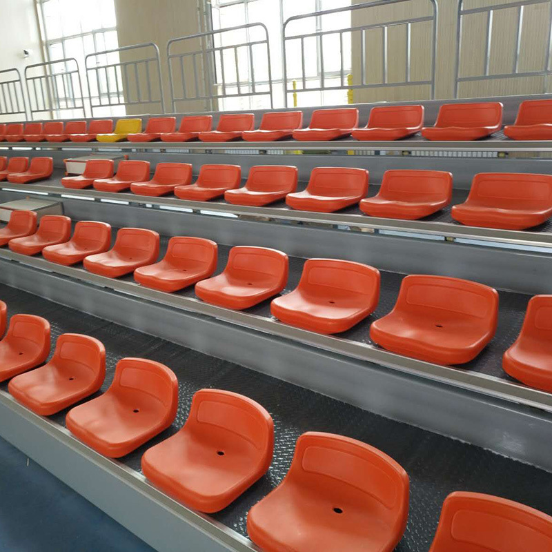 科阳中空吹塑电动看台椅厂家体育场演唱会伸缩看台椅多色现货