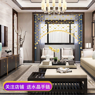 饰门帘客厅卧室玄关过道免打孔 昌辉珠帘隔断家用水晶线帘子蝴蝶装