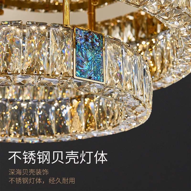 全光谱轻奢吸顶灯卧室书房间灯设计师2025年新款圆形主卧水晶灯具