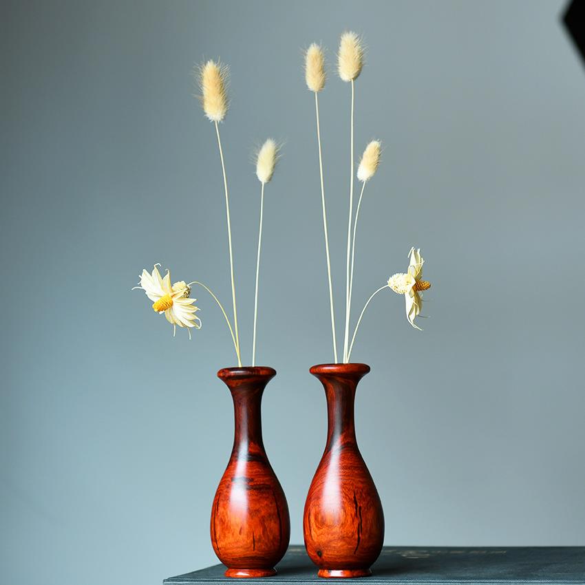 印度小叶紫檀花瓶净瓶创意家居摆件紫檀木手工艺品小叶紫檀