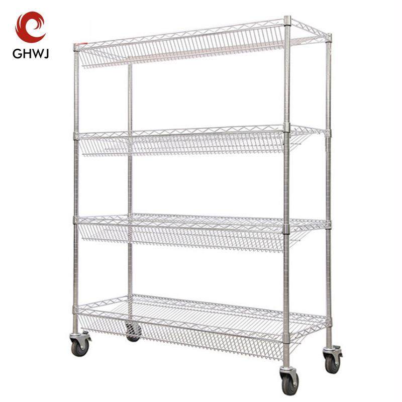 四层物流仓库快递分拣车电商斜面手推车斜兜拣货车打包出货理货车