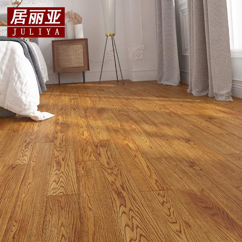 橡木锁扣地热印尼柚木18mm纯实木家用轻奢极简灰色系室内环保地板