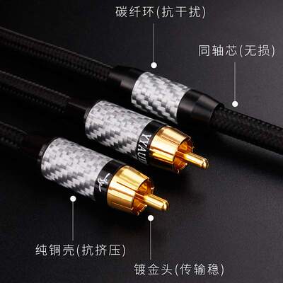 发烧音频同轴线 75Ω低音炮线coaxial电视功放5.1音响SPDIF连接线