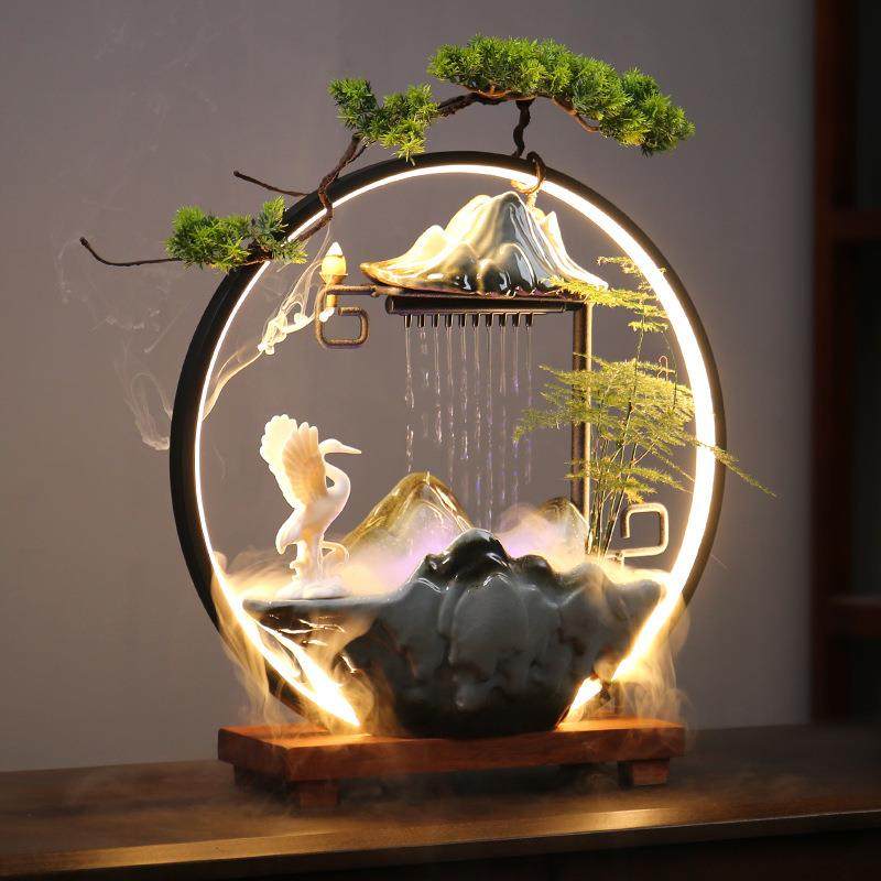 中式陶瓷循环流水招财摆件假山喷泉客厅办公桌面乔迁新居开业送礼,自行车/骑行装备/零配件,更多零件/配件,淘宝优惠券,粉丝福利购,淘宝优惠卷