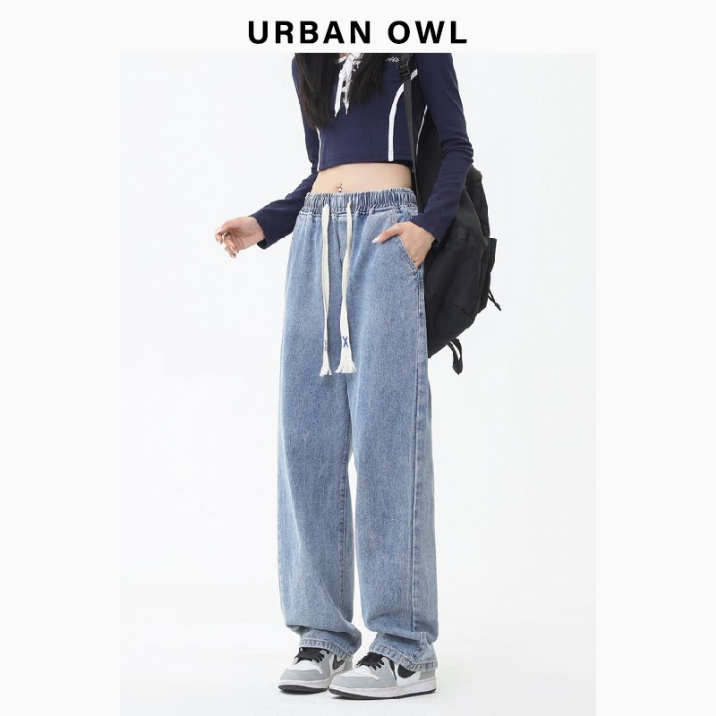 URBAN OWL2026新款高腰阔腿男女春夏爆款港风显瘦垂感复古牛仔裤
