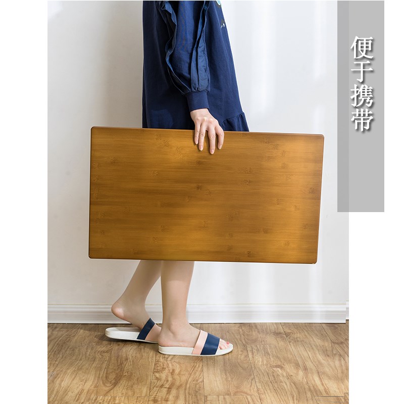 竹制电脑桌实木免安装懒人多功能折叠桌床上学习桌宿舍榻榻米飘窗