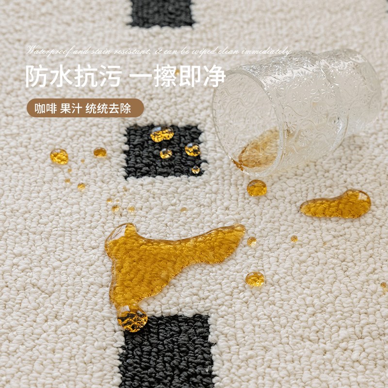 轻奢高级簇绒地毯客厅大面积全铺免洗沙发地垫无胶加厚卧室床边毯