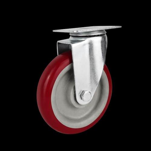 向轱辘静音万向轮定向轮轮子3寸转板车脚轮通用拖车推车聚氨酯PU