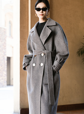 WEPRIVE 长款双面呢进口羊毛大衣冬季高级感气质修身外套25款