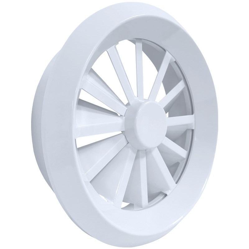 ABS旋流风口圆形可调叶片涡轮喷口出风口空调通风口带电动温控阀