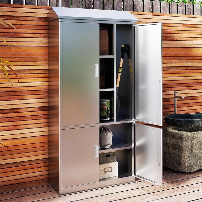 304不锈钢户外储物柜花园工具杂物收纳带锁收纳柜可新款可加站脚,商业/办公家具,文件柜,淘宝优惠券,粉丝福利购,淘宝优惠卷