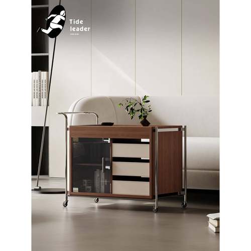 Tide leader意式极简设计师边几可移动创意小推车客厅沙发侧边柜