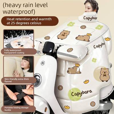 【钢化膜防暴雨】电动车三轮车挡风被加绒加厚摩托车冬款加大防风