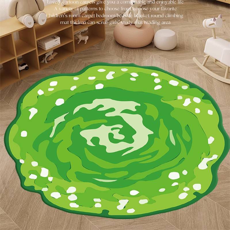 瑞克和莫蒂地毯Rick And Morty客厅卧室床边传送门圆形电竞椅地垫