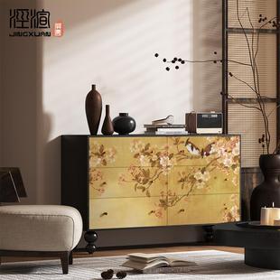 中国风床尾梳妆台斗柜一体卧室搭台复古客厅实木玄关餐厅装饰柜