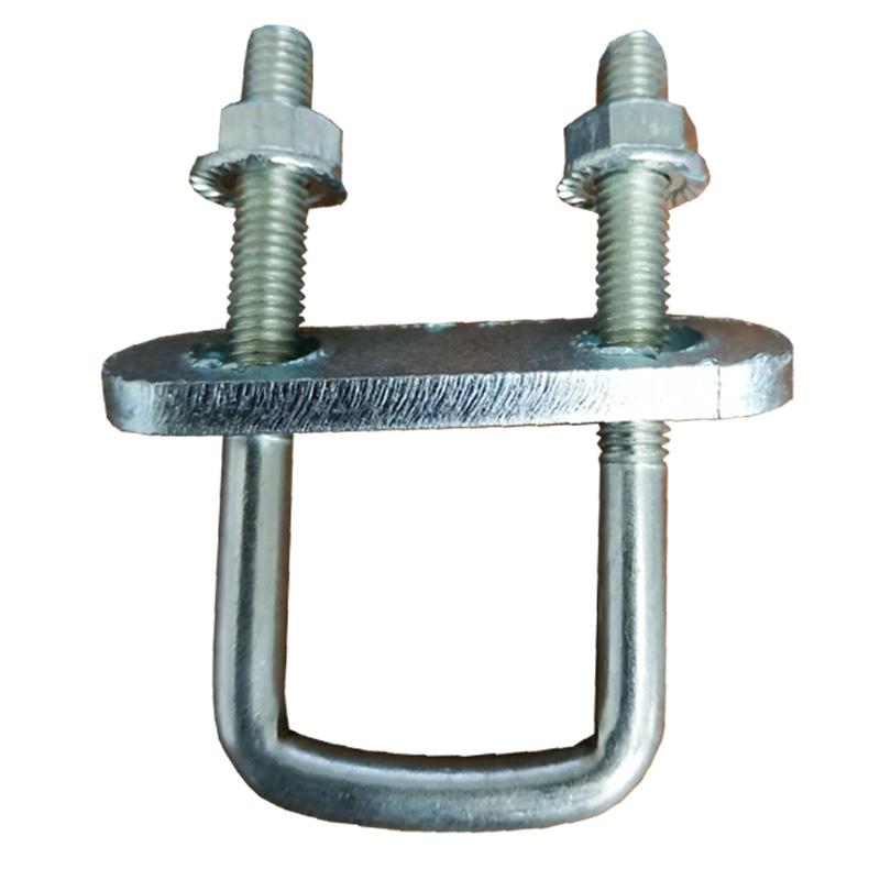 M8方型螺栓直角加厚U型螺丝挡板管卡U形丝卡镀锌抱箍25方管固定卡
