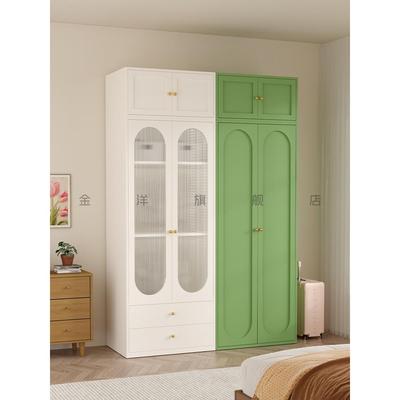 家用衣柜钢制置物柜简约铁艺衣帽柜卧室收纳柜多功能分层衣橱柜子