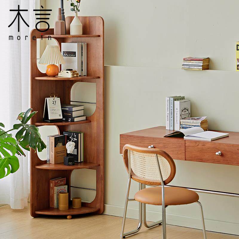 亭亭五层转角架 实木储物三角柜覆古风小户型客厅边角展示置物架