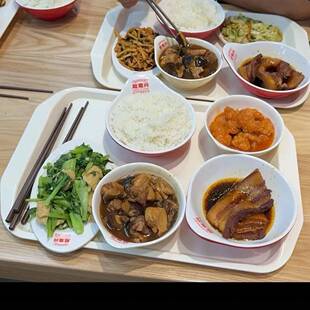 超意兴同款餐具把子肉中式快餐店单位社区食堂米饭粥碗定制菜盘子