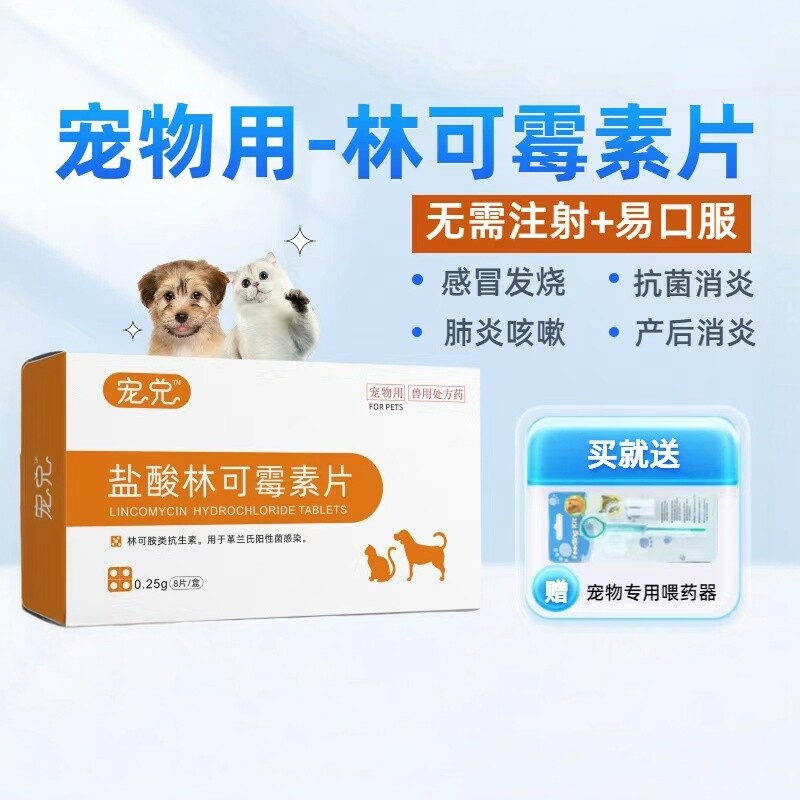 宠兑盐酸林可霉素片猫鼻支专用药