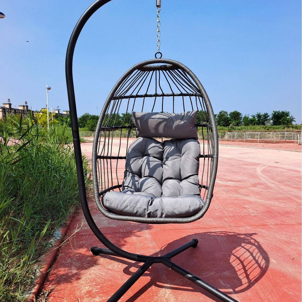 吊椅秋千折叠椅户外阳台花园椅摇篮椅家用室内耐用结实鸟巢懒人椅