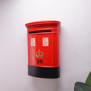 墙面装饰邮箱邮筒复古怀旧美式壁挂件铁艺信箱邮箱挂墙上软装道具