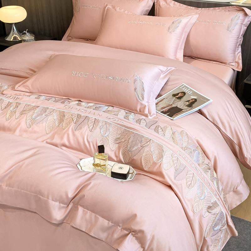 公主风80支长绒棉四件套全棉纯棉床单刺绣被套欧式轻奢床上用品4