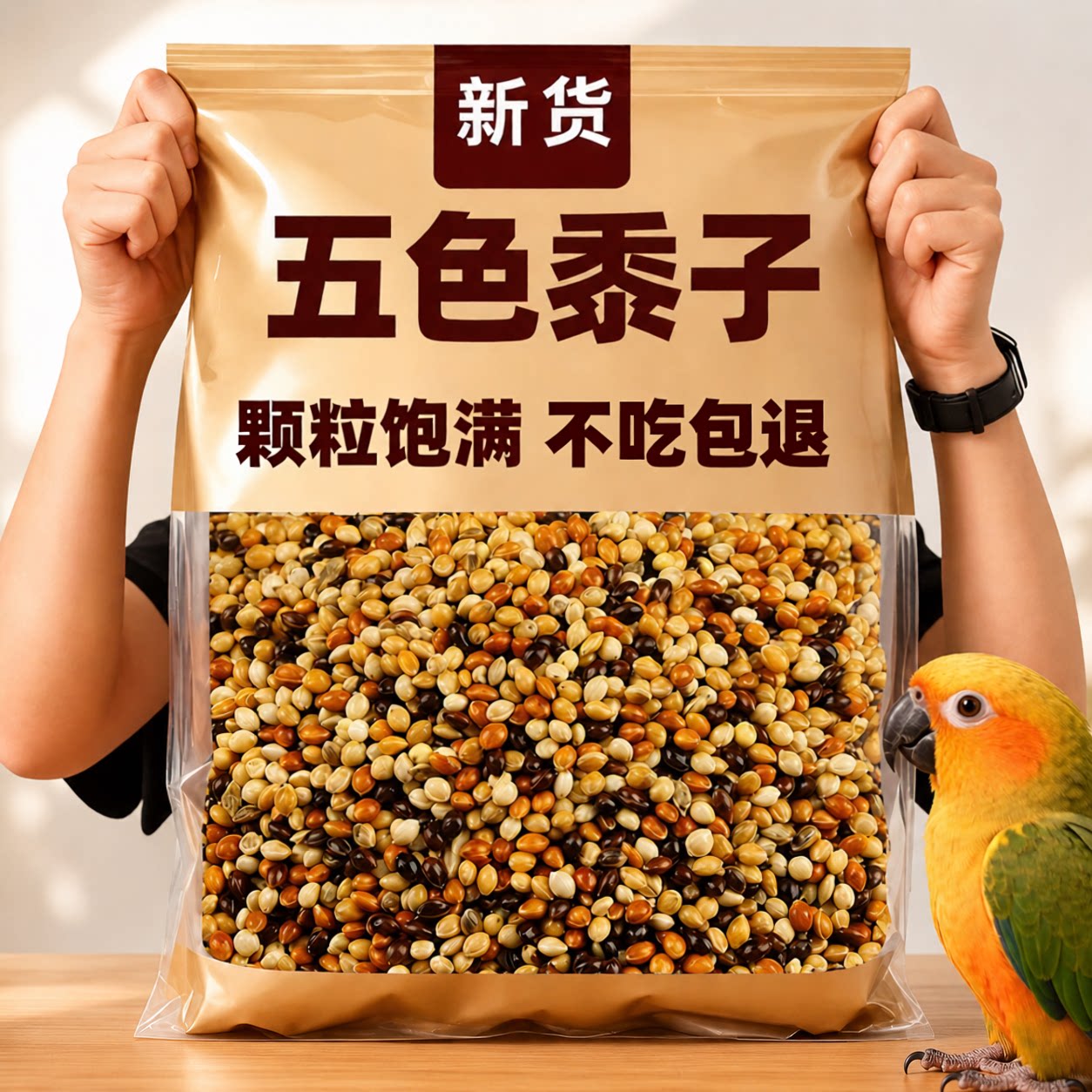 鹦鹉鸟粮五色黍子小太阳牡丹虎皮玄风专通用小鸡鸟食饲料宠物食品图片