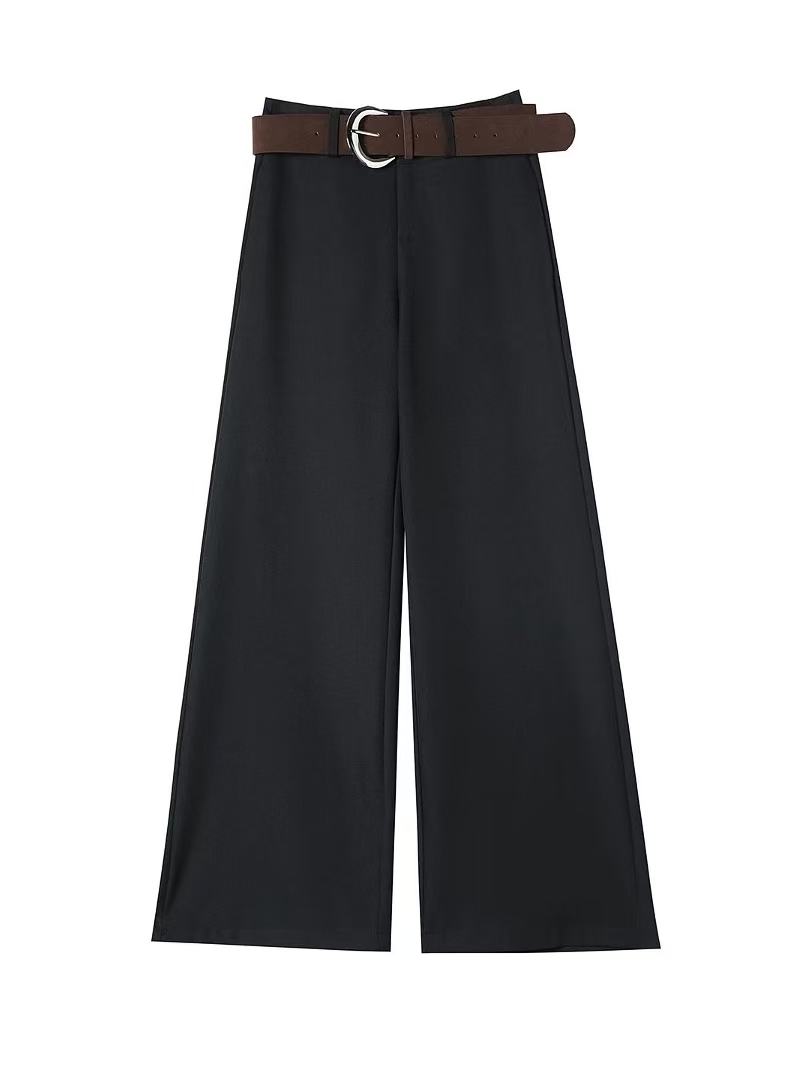 【玉米专享】加绒加厚～新款高腰垂感直筒休闲拖地裤9666-96#