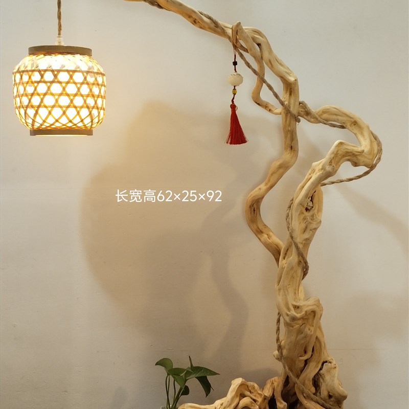 风化枯木摆件# 杜鹃根艺灯# 蝈蝈鸟笼挂架树根雕玄关客厅软装饰品
