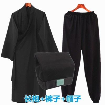 道士长袍道衣斜领道袍三清领春秋道士服装经衣法衣道帽道家用品