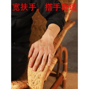 藤编老人午睡藤躺椅阳台休闲午休手工藤躺椅 天然真藤躺椅老式