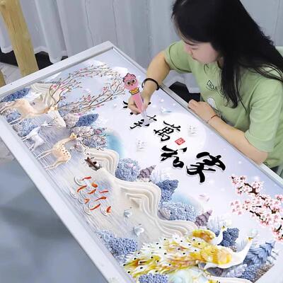 5d钻石画满钻2025年新款客厅家和万事兴十字绣砖石贴画2025发财鹿