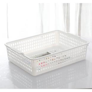 加厚长方形塑料收纳筐家用幼儿园桌面书本零食玩具A4纸收纳筐 日式