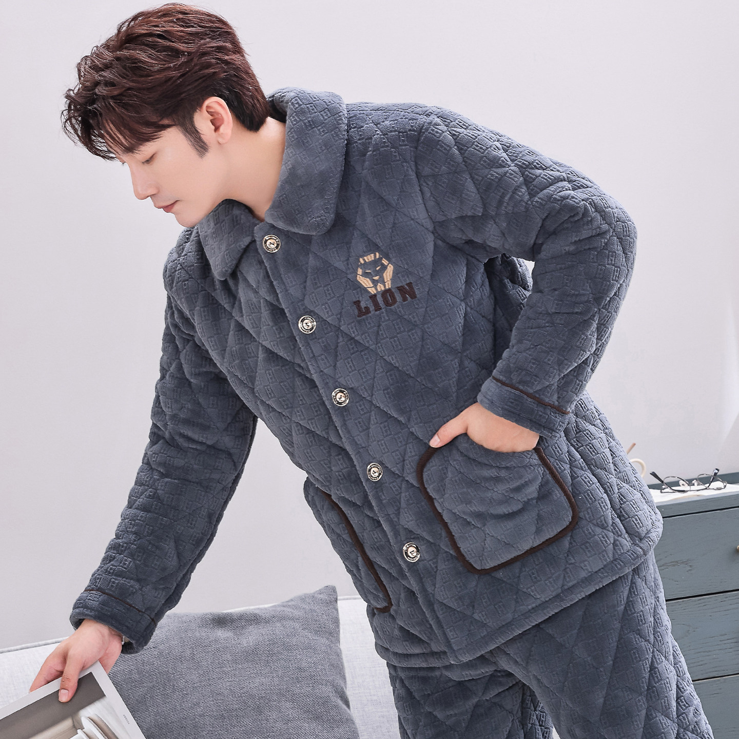 男士睡衣冬季珊瑚绒加厚加绒保暖夹棉大码秋冬款法兰绒家居服套装,女士内衣/男士内衣/家居服,睡衣/家居服套装,淘宝优惠券,粉丝福利购,淘宝优惠卷